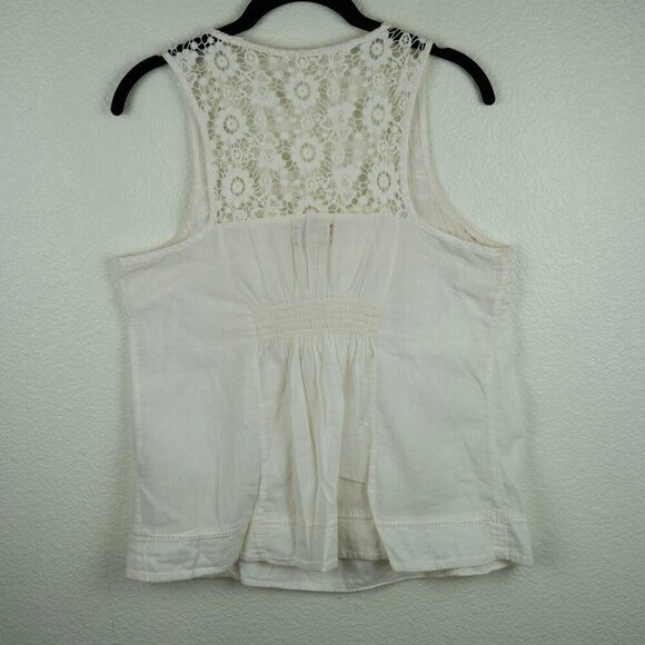 Mudd Lace Back Cotton Baby Doll Tank Top Size L Boho Festival - Picture 7 of 13